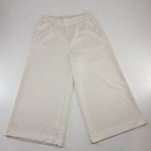Danskin Medium | Cream‎ Ribbed Wide Leg Culotte Palazzo Crop Lounge Pants